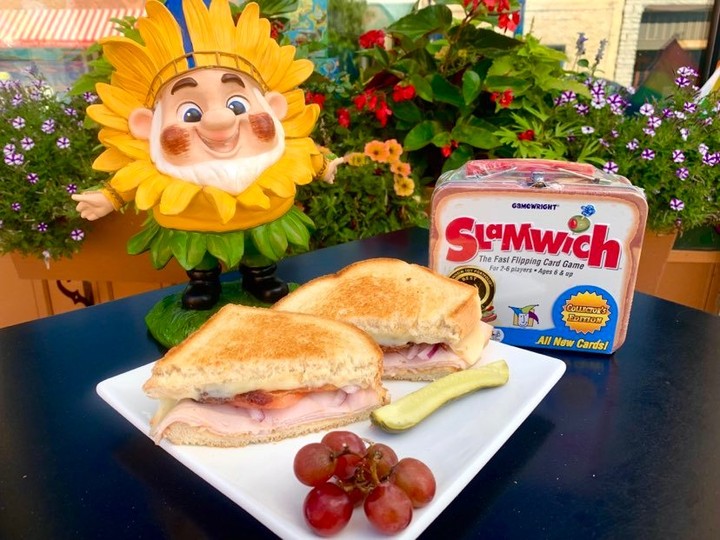 Have you heard the delicious news?! Its National Sandwich Month! What better time to stop by and try one of the many delicious sandwiches available here at the Gnoshery! Our gnomes are more than happy to share! 

While your here, join our gnomes in playing the tasty game, Slamwich! Be the first to slap the completed sandwich and collect the cards! Don't be to slow or your run out of cards and go hungry! 

 #doorcounty #boardgames #boardgame #sturgeonbay #boardgamegeek #nationalsandwichmonth #boardgamesofinstagram #boardgamer #sandwich #gnoshery #gamewright #tastey