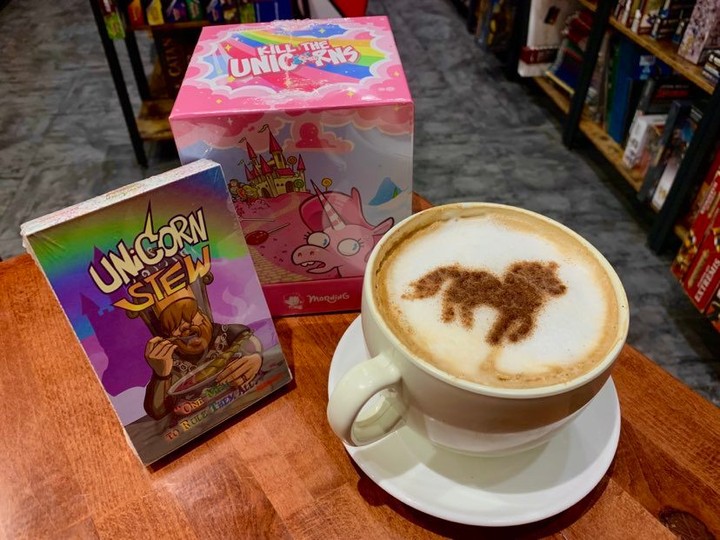 Seeking some more magic in your day today? Our baristas have crafted a mystical chai latte just for you! Be sure to stop by and try out what we have in store for you! 

Become a magical chef for the king in the game Unicorn Stew! Try to whip up a unworldly dish to please the king. Make sure what your serve the King fits his particular taste more than your opponents! 

Want more of an adventure that just cooking? Try out Kill The Unicorns! Become one of the many hunters within the kingdom, each with their strengths and methods. Be the first to hunt down the Legendary Unicorn and proudly bring your catch back to show off! Become the ultimate hunter! 

 #unicorn #chai #doorcounty #boardgames #sturgeonbay #boardgame #boardgamegeek #boardgamesofinstagram #boardgamer #midwest