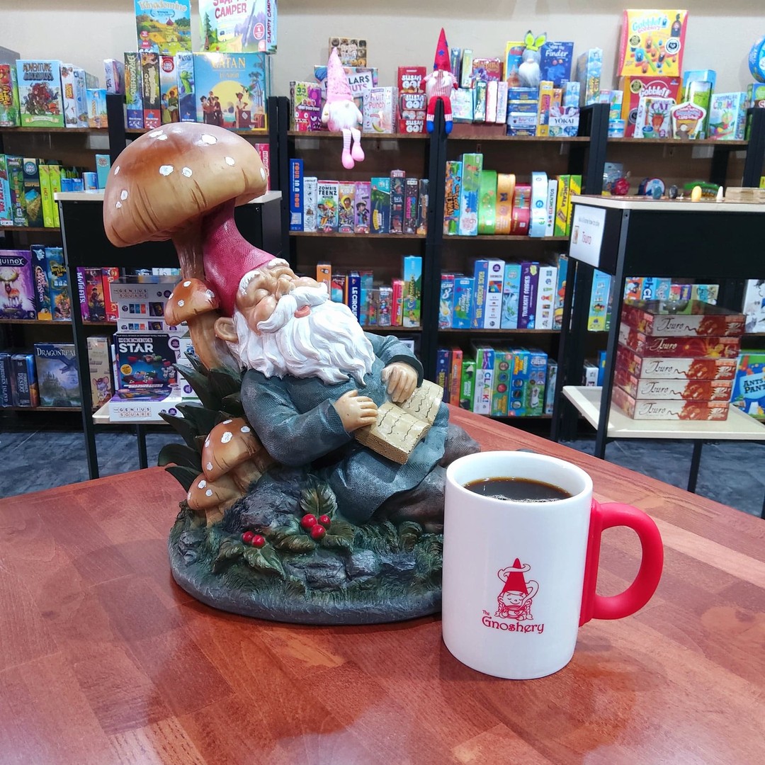 Father's Day is coming up rapidly, and there's no better place to celebrate than the Gnoshery! What's your dad's favorite coffee drink?

#TheGnoshery #GnomeGamesSturgeonBay #BoardGameCafe #FathersDay #Coffee #Gnome